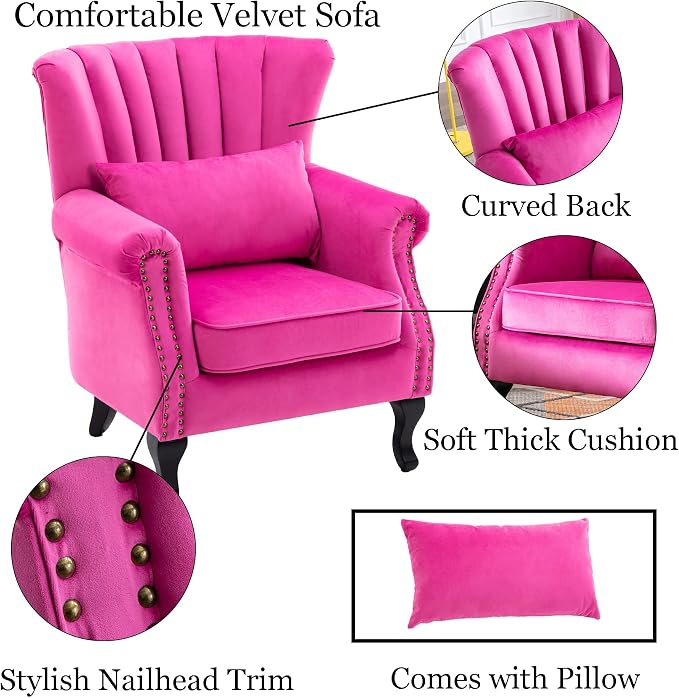 Velvet Accent Chairs Set of 2 - Image 6