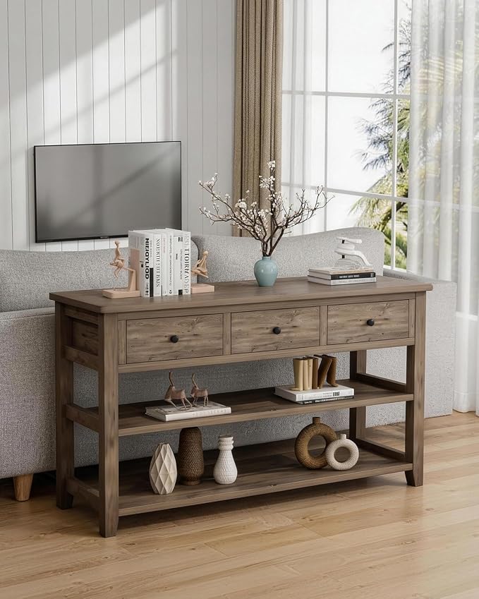 Karl home Console Table with 3 Drawers, Living Room - Image 10