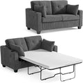 Full Size Pull Out Sleeper Sofa Bed, 2-in-1 Convertible Corduroy Pull Out Couch by CHICHOUSE