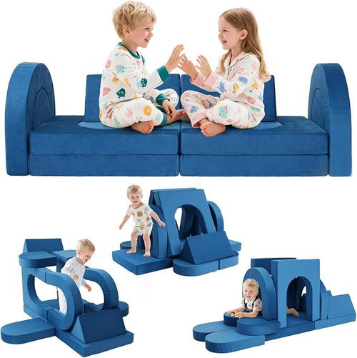 12 Pcs Modular Kids Play Couch, Toddler Couches That Fold Out, Plush Foam Chair by VIXLONOutdoorSlowTime