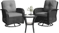 Aoxun 3 Pieces Patio Furniture Set, Patio Swivel Rocker Chairs Set of 2 by Aoxun