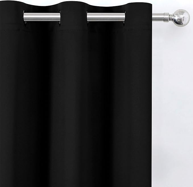 LEMOMO Black Thermal Blackout Curtains/52 x 72 Inch/Set of 2 Panels Room - Image 7