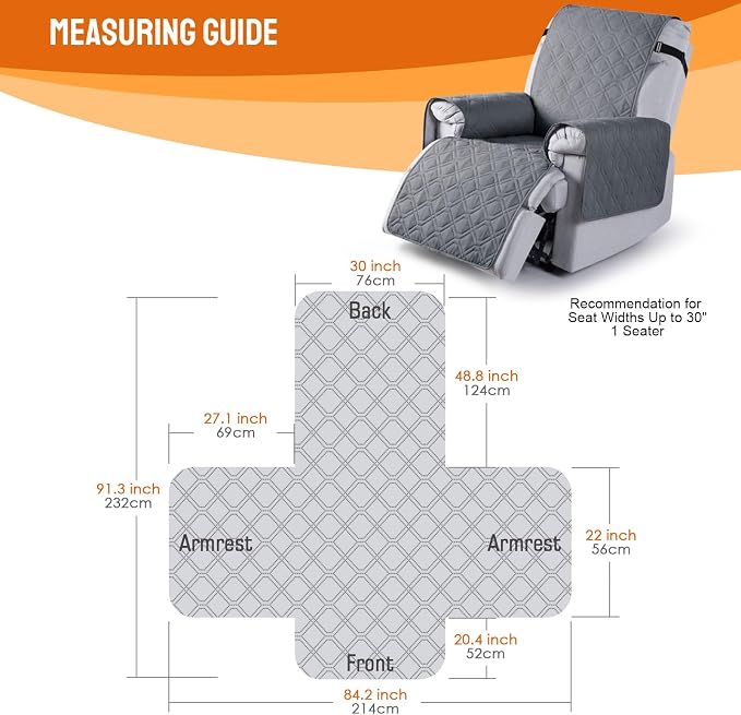 VANSOFY 100% Waterproof Recliner Chair Covers, Recliner Cover Non-Slip Dog - Image 2