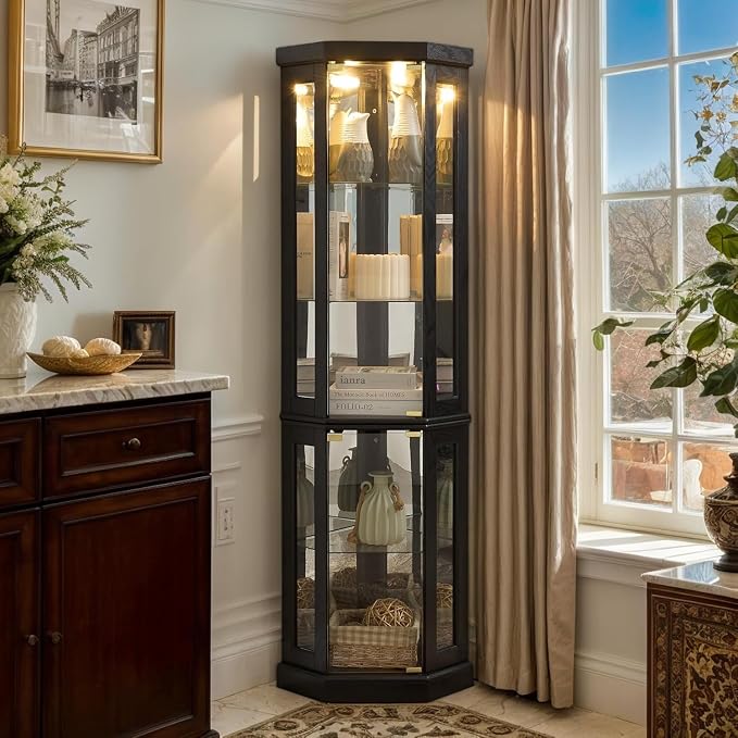 Anwick Corner Display Curio Cabinets by Anwick