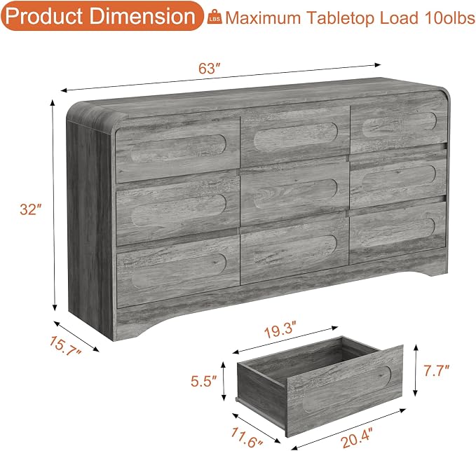 9 Drawer Dresser and Nightstand Sets - Image 5