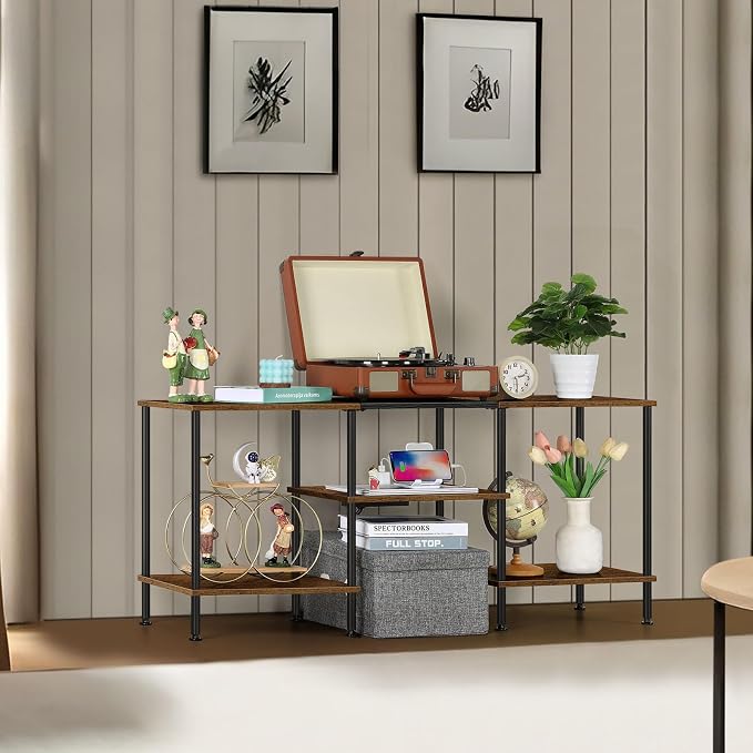 OYEAL Small TV Stand for Bedroom up to 50 inch Farmhouse TV Media Entertainment - Image 6