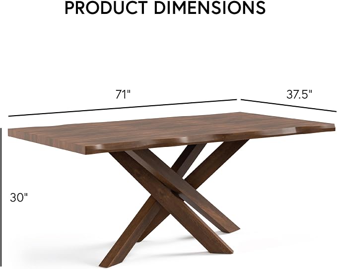 Furniture of America Nazaen II 71" Mid-Century Modern Solid Wood Live Edge - Image 3