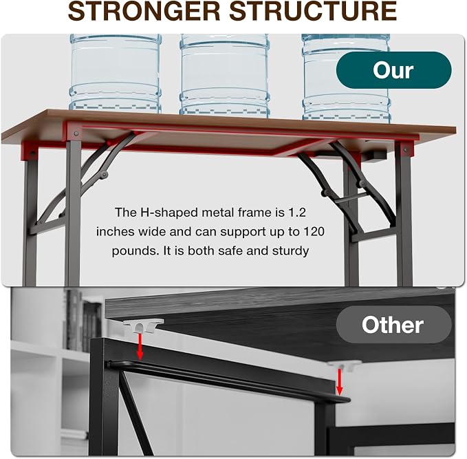 TEMI Long Computer Desk Folding Table - Image 6