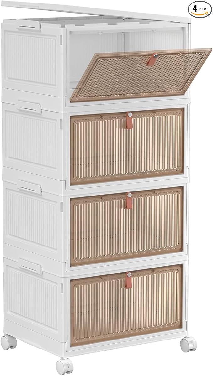 YFXCVSL 4 Tier Plastic Storage Bins by YFXCVSL
