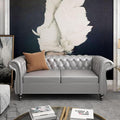 Chesterfield Loveseat Sofa, Modern Leather Small Sofa Couch 2 Seater by RUSTYER