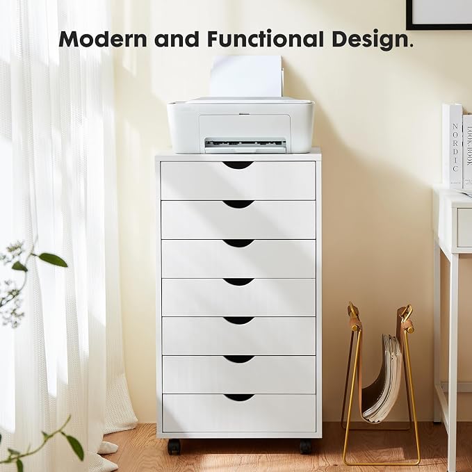 OLIXIS 7 Drawer Mobile File Cabinet Under Desk Storage Organization - Image 3