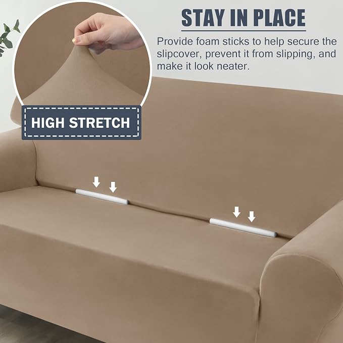 Stretch Sofa Slipcover, Soft Thick Velvet Couch Sofa Cover Furniture Protector - Image 5