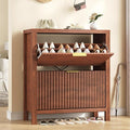 YOMILUVE Shoe Cabinet Storage for Entryway, Fluted Shoe Cabinet by YomiluveDesign