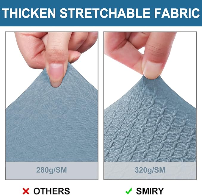 Smiry Waterproof Seat Covers for Dining Room Chairs Set of 8, Stretch Jacquard - Image 4