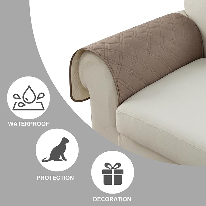 Genina Sofa Armrest Cover, Anti-Slip Armchair Slipcovers - Image 5