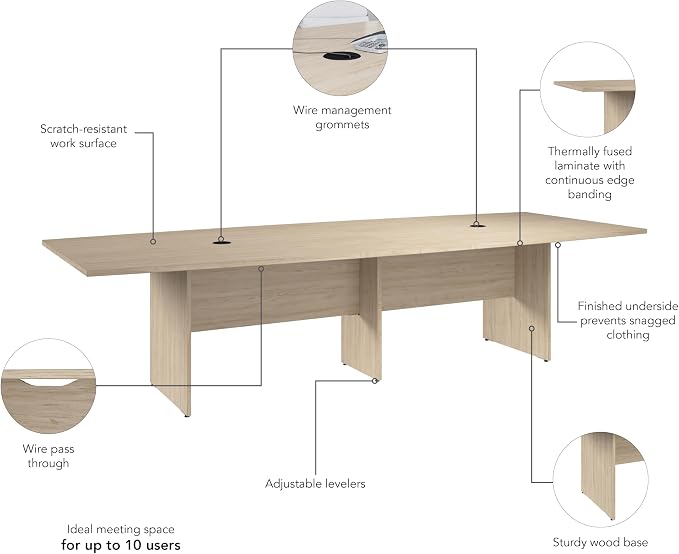 Bush Business Furniture 120-inch Office Conference Table - Image 7