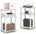 Furinno JUST Side Table Set of 2, 3-Tier Open Shelf Modern End Table, Toolless by Furinno-FitsYourSpaceFitsYourBudget