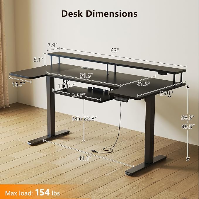 OffiGo U Shaped Electric Standing Desk - Image 3