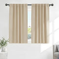 PONY DANCE Short Beige Blackout Curtains by PONYDANCE