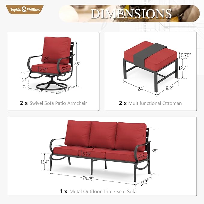 Sophia & William Patio Furniture Sets - Image 6