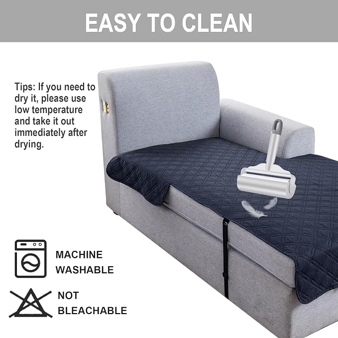 Genina L Shape Couch Cover, Sectional Couch Chaise Covers, Waterproof Washable - Image 6
