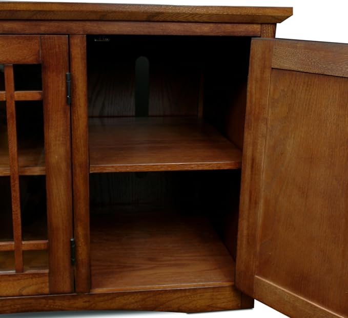 Leick Home 82360 Solid Wood Mission Oak Four Door TV Stand - Image 11