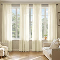MIULEE Light Cream Sheer Curtains 102 Inches Long, 4 Panels Set, Light by MIULEE