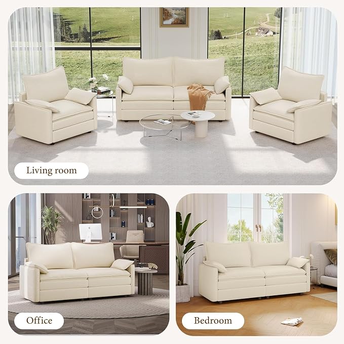 Vesgantti 74" Loveseat Sofa for Living Room, Comfy Cloud Couch Deep Seat - Image 7