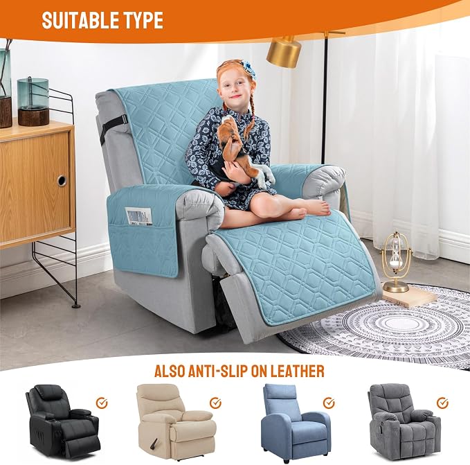 VANSOFY 100% Waterproof Recliner Chair Covers, Recliner Cover Non-Slip Dog - Image 5