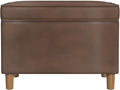 HomePop - Dinah 24" Storage Ottoman- Brown Faux Leather by HomePop