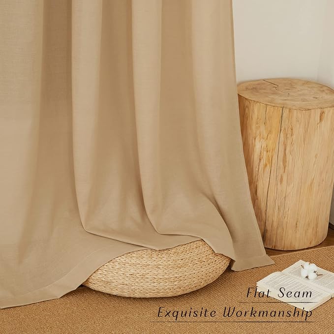 NICETOWN Burlap Linen Kitchen Curtains 36 inch Length, Decorative Thick Flax - Image 7