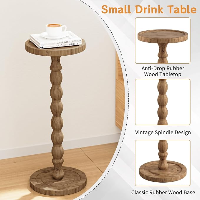 Small Side Table, Rubberwood‌ Drink Table - Image 5