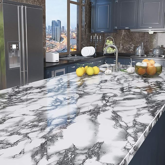 Livelynine 15.8x197 Marble Wallpaper Peel and Stick Countertops Waterproof - Image 6