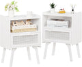 Lerliuo Rattan Nightstands Set of 2, Side Table by Lerliuo