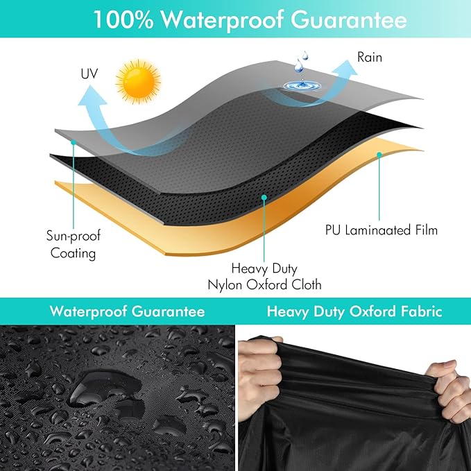 WLEAFJ Patio Chaise Lounge Cover Waterproof, Heavy Duty Outdoor Lounge Chair - Image 4