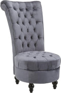 HOMCOM Retro High Back Armless Royal Accent Chair Fabric Upholstered Tufted Seat by HOMCOM