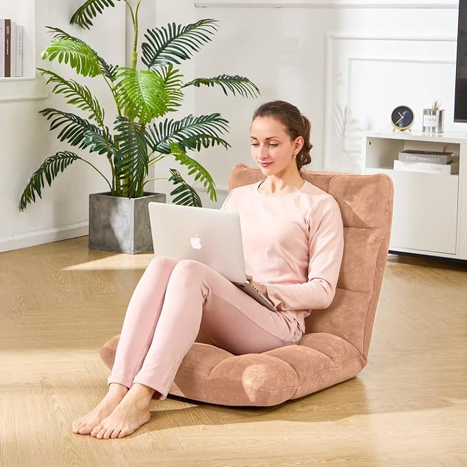 Folding Floor Gaming Chair 14-Poistion Cushioned Adjustable Floor Lazy Sofa - Image 2