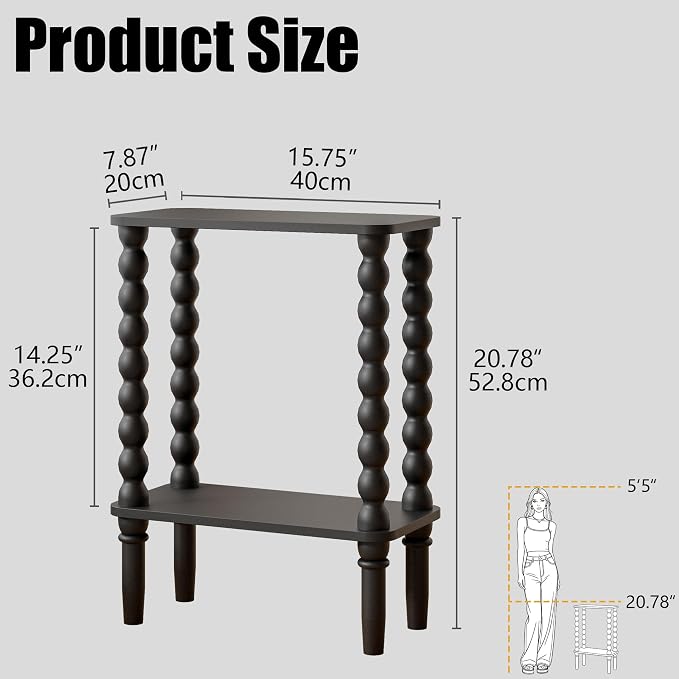 Veegle Narrow Side Table, Small End Table - Image 2