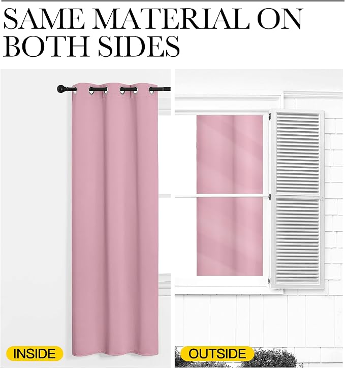 NICETOWN Window Curtain Panels, Thermal Insulated Solid Grommet Blackout - Image 5