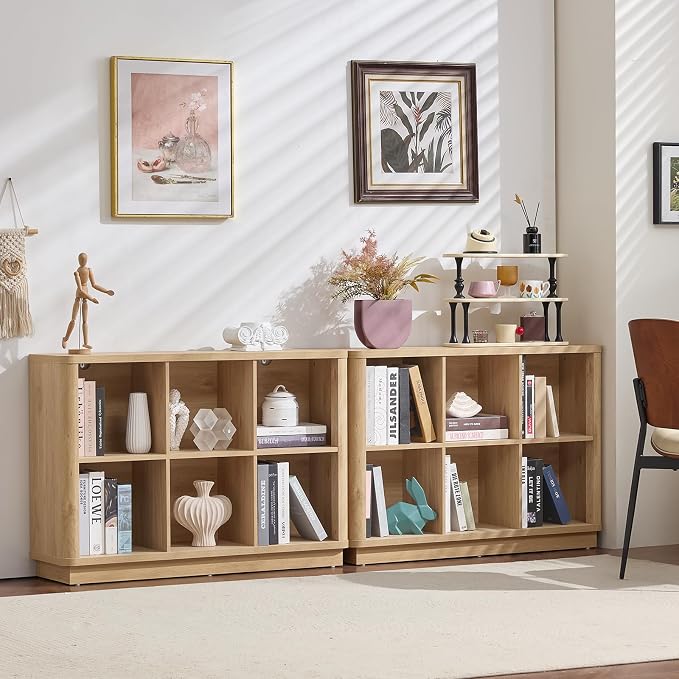 Joaxswe 6 Cube Storage Book Shelf, Floor Standing 2-Tier Wooden Bookshelf - Image 5