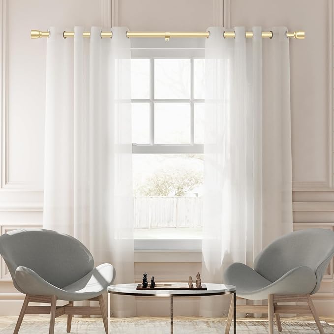 1” Diameter Gold Curtain Rods Itself is 30 to 90 inch, 1 Pack Fit 30-84 inch - Image 6