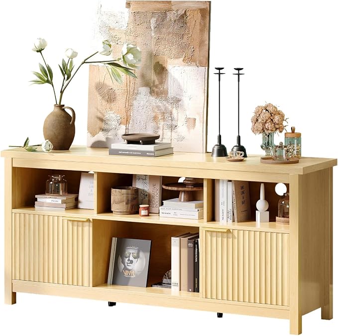 VINGLI 58" Fluted TV Stand for TVs up to 70", Modern TV Stand - Image 7