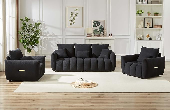 Antetek 35" Modern Accent Single Sofa Chair, Comfy Deep Seat Teddy Living Room - Image 7