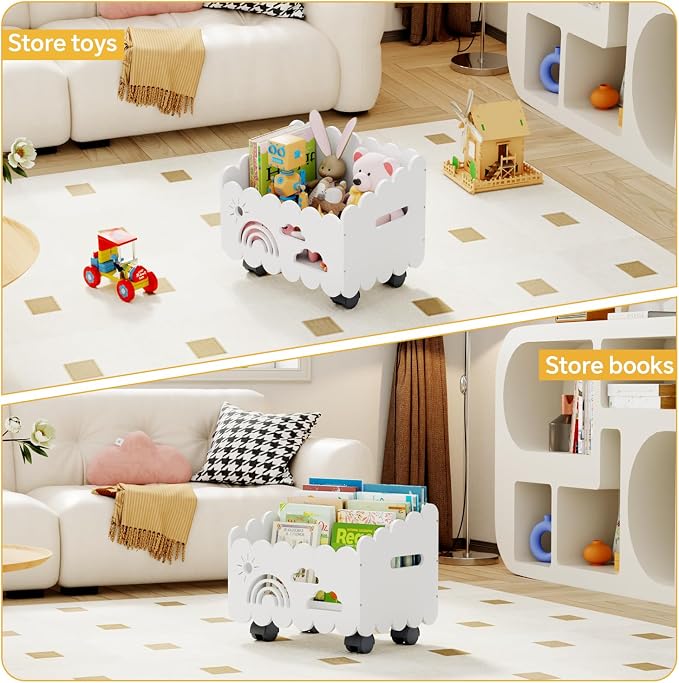 Wood Kids Bookshelf, Montessori Bookshelf, - Image 3