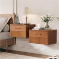 JOINICE Floating Nightstand Set of 2, Mid Century Modern Wall Mounted Bedside by Joinice