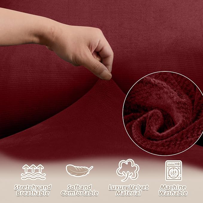 Arfntevss Sectional Recliner Couch Covers Velvet Washable Corner Sectional Sofa - Image 4