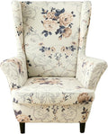 KRFOONN Velvet Wing Chair Slipcovers 2 Piece Stretch Printed Wingback Chair by KRFOONN