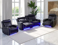 Power Recliner Sofa Set, Breathing Leather Reclining Couch Set, Home Theater by LYfurniture