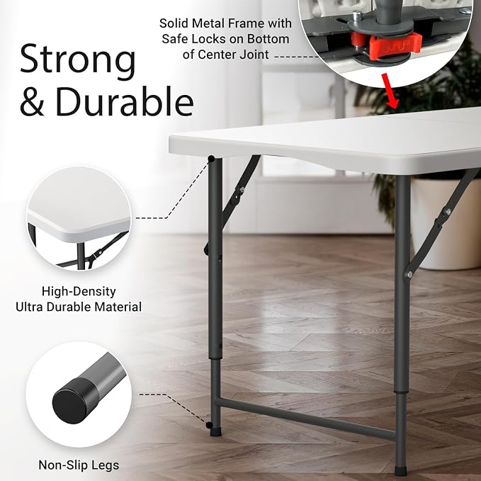 10 Pack of 4 Feet Foldable Table - Image 4