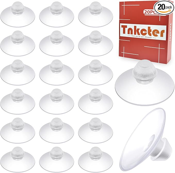 20-Pack Transparent Anti-Collision Suction Cups, 18mm/0.7" Mark-Free Design by Brandflagship